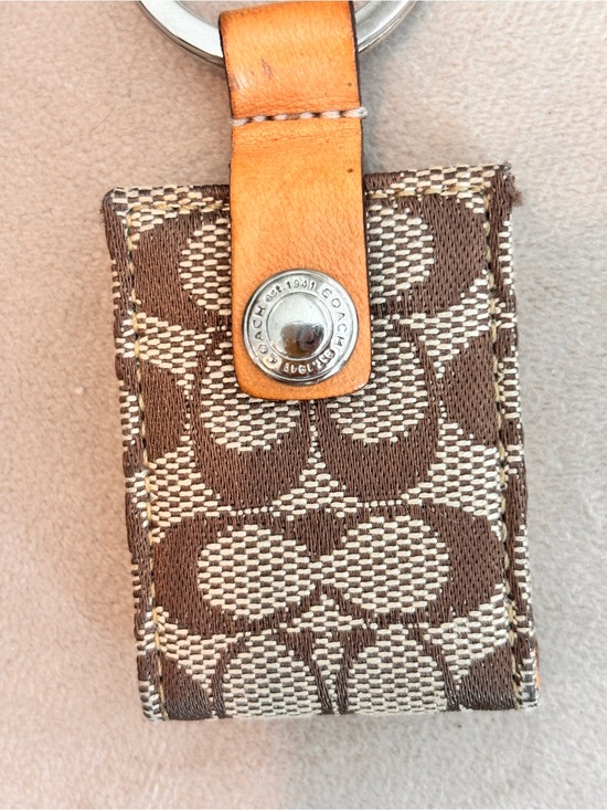COACH Vintage Picture Frame Bag Charm In Signature Canvas
